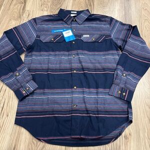 COLUMBIA Flare Gun Stretch Omni-Wick Regular Fit Flannel Shirt Men Medium $60